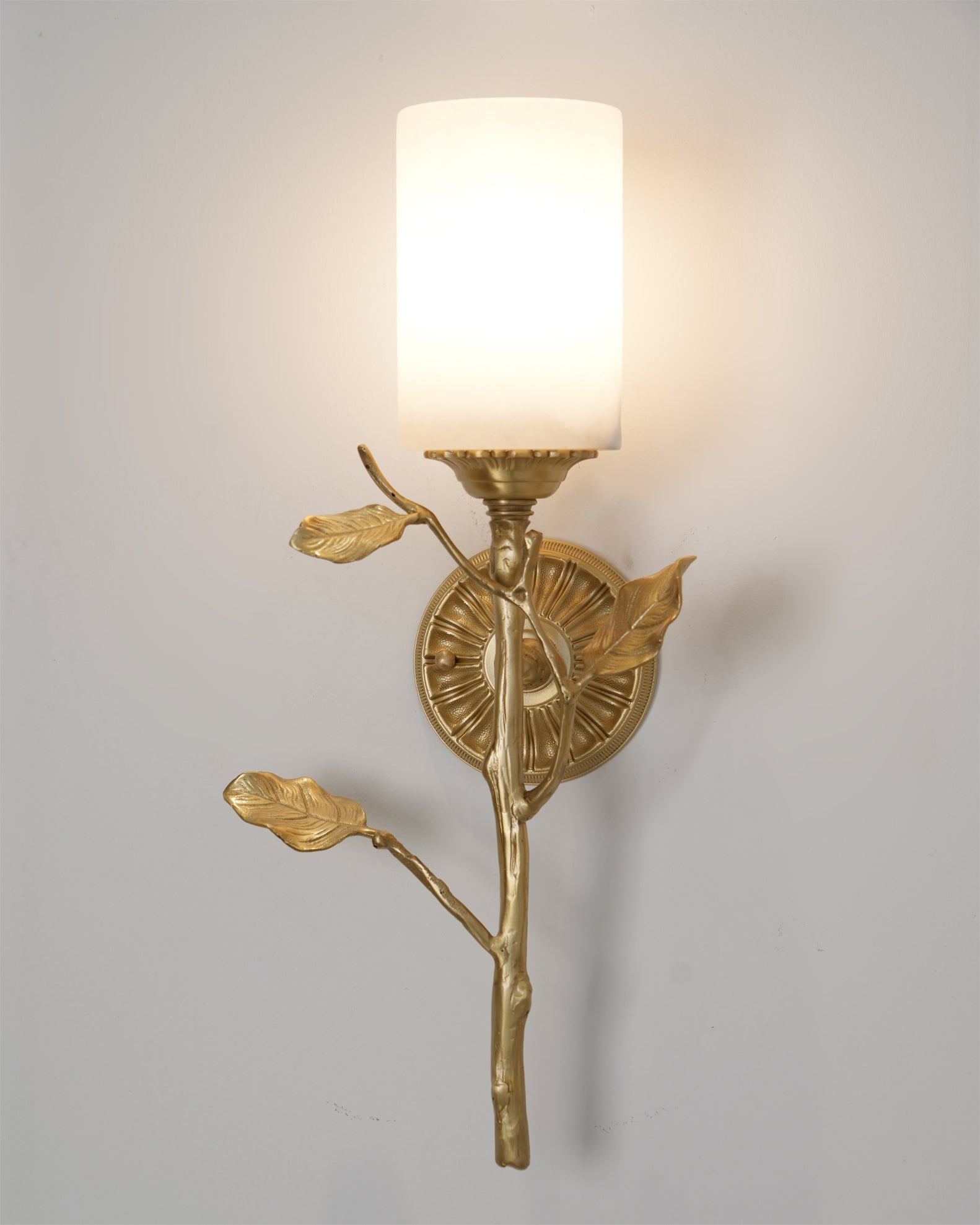 Diagram of Model A of the Natalia Alabaster Wall Sconce with dimensions.