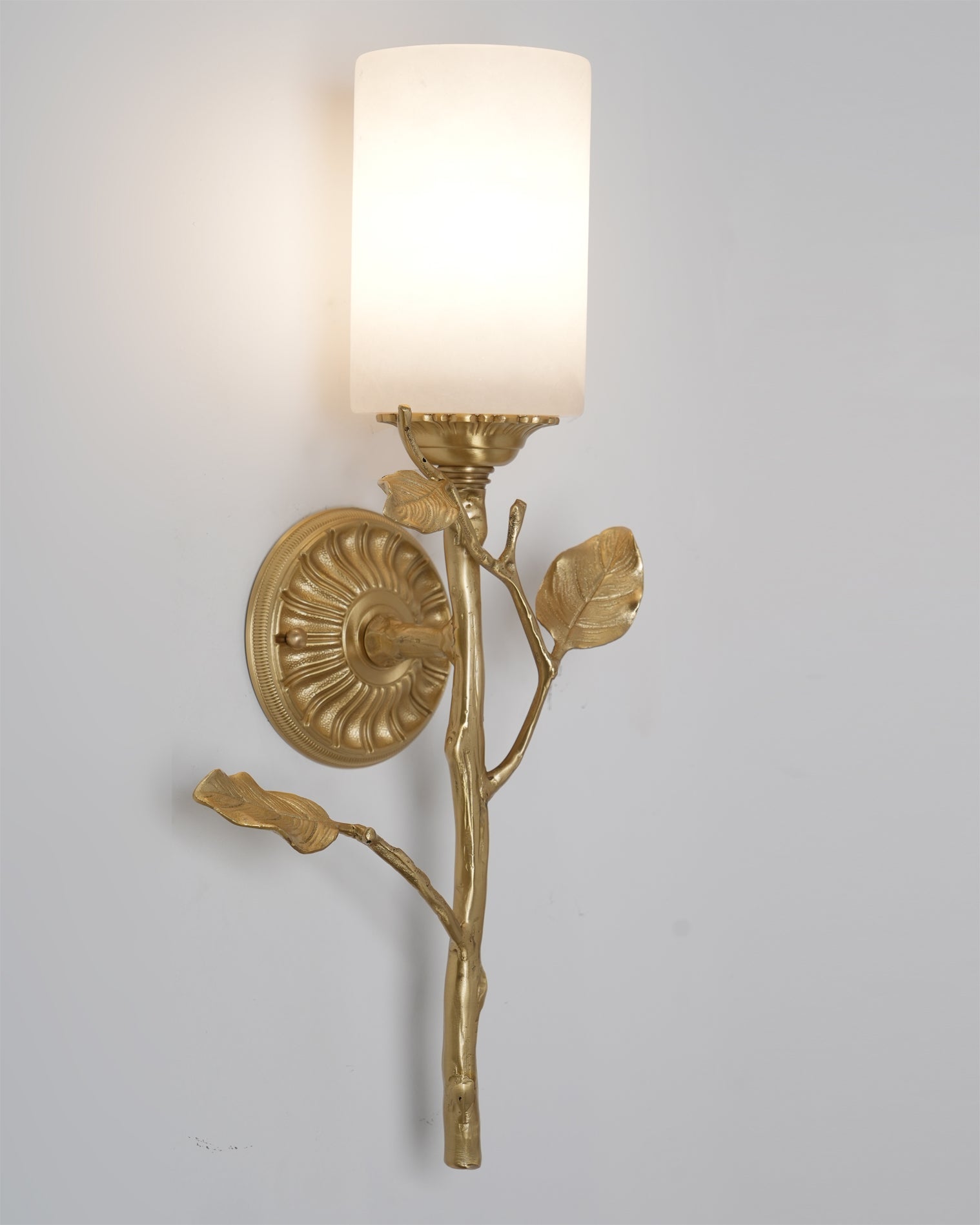 Diagram of Model B of the Natalia Alabaster Wall Sconce with dimensions.