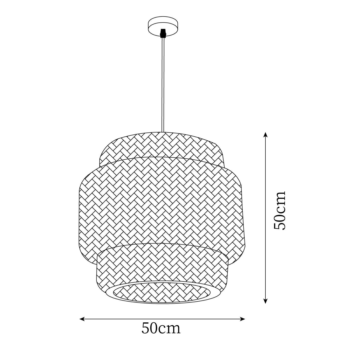 Pendant Lamp Double Layer Woven Bamboo Shade Organic Natural