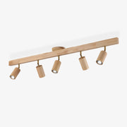 Solara Ceiling Lamp Natural Wood Beam with Spotlight-Neutral Decor