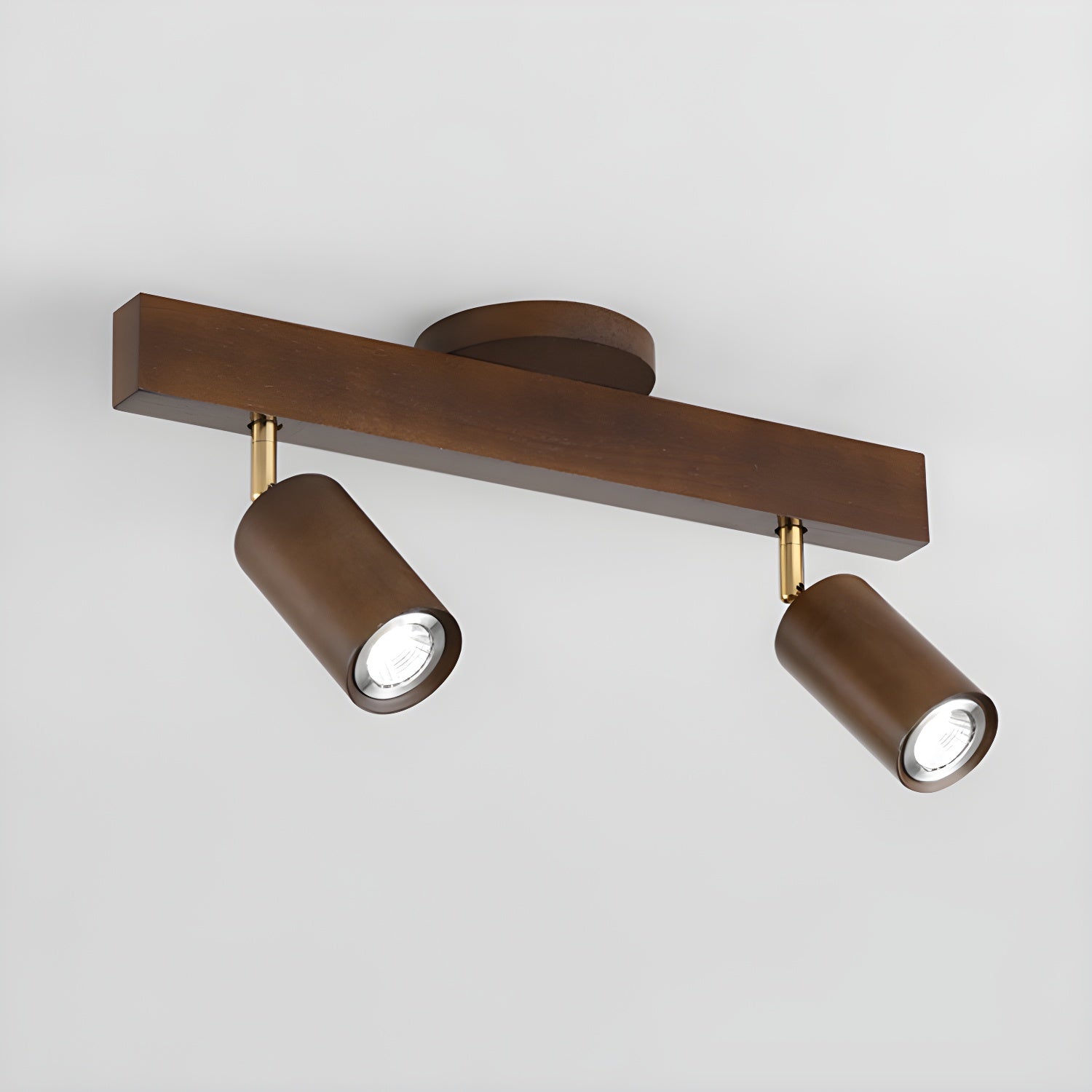 Solara Ceiling Lamp Natural Wood Beam with Spotlight-Neutral Decor