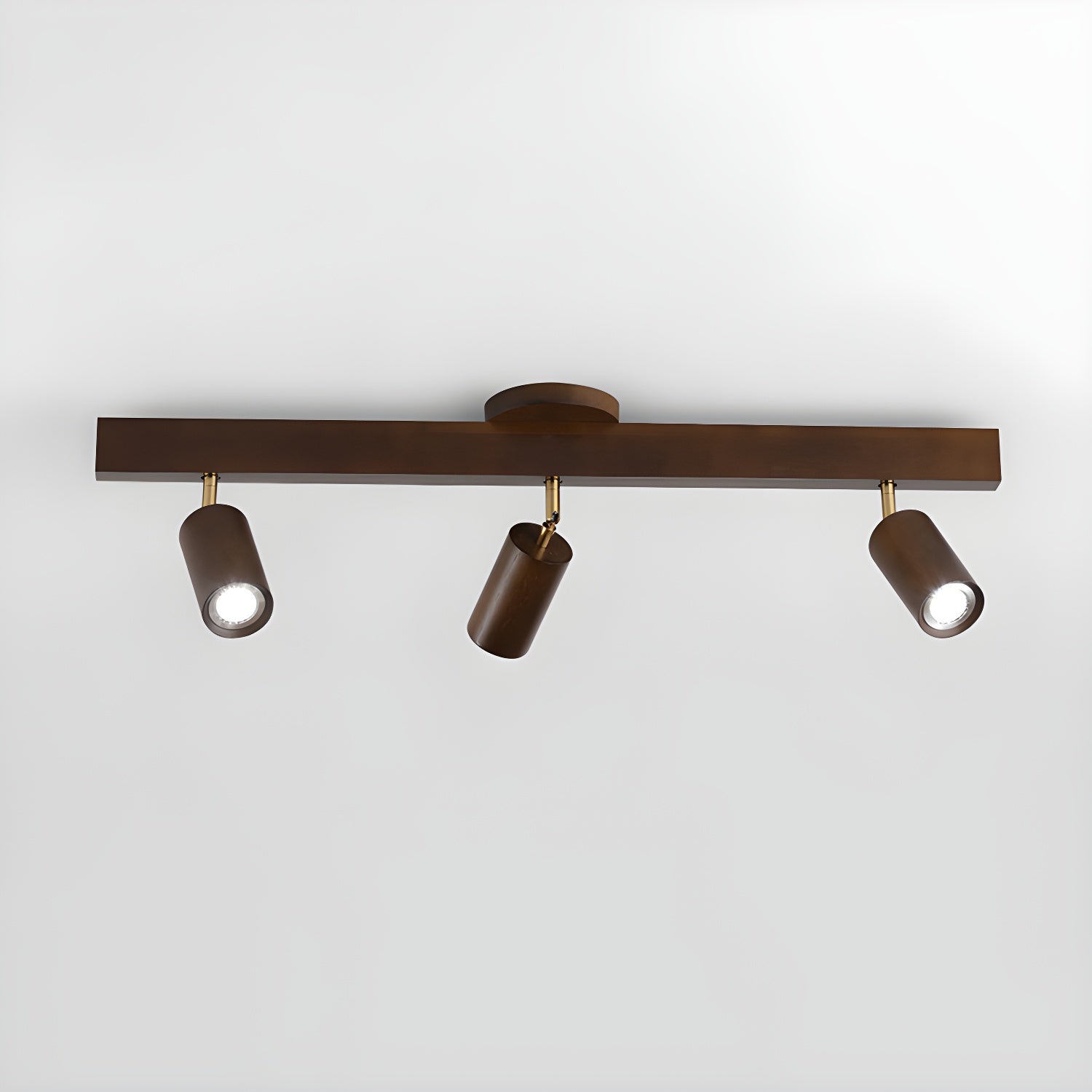 Solara Ceiling Lamp Natural Wood Beam with Spotlight-Neutral Decor