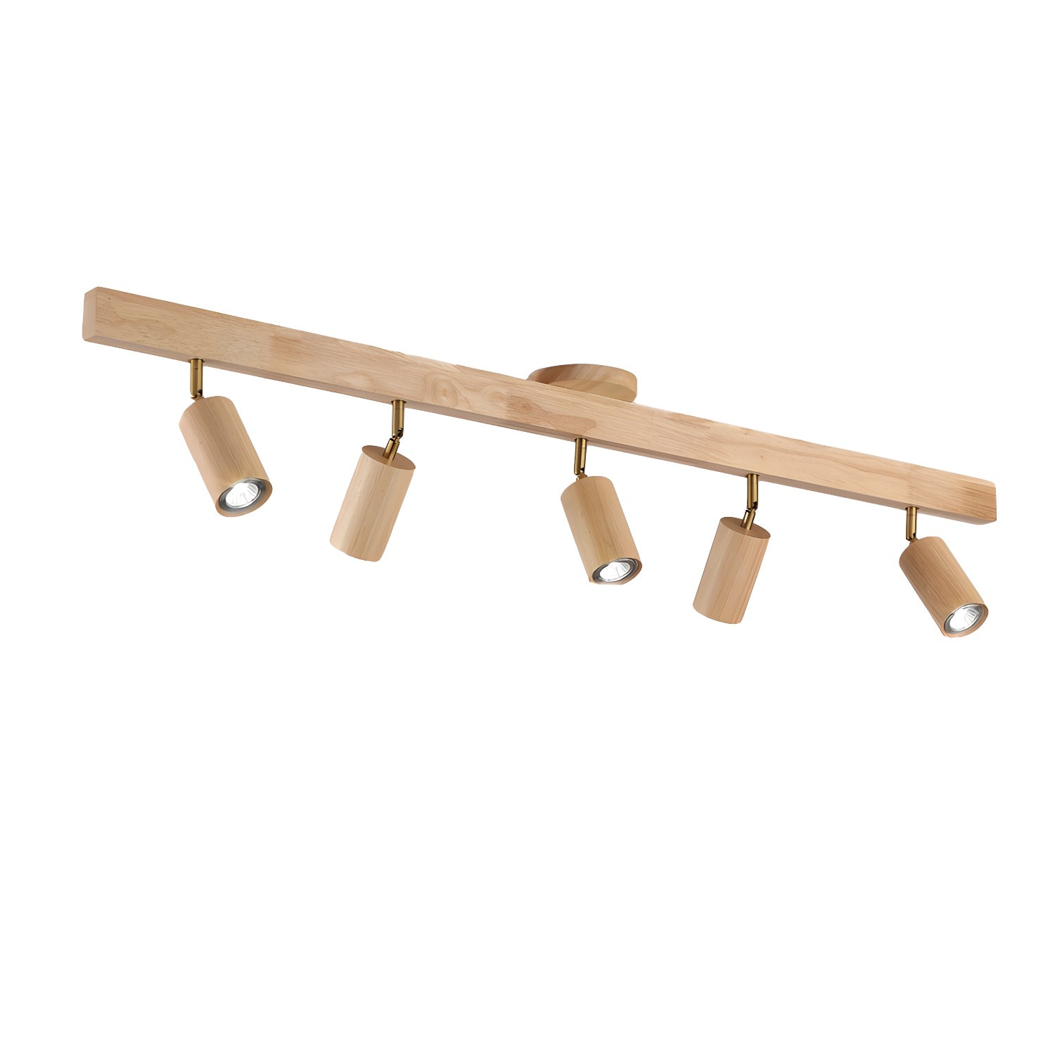 Solara Ceiling Lamp Natural Wood Beam with Spotlight-Neutral Decor