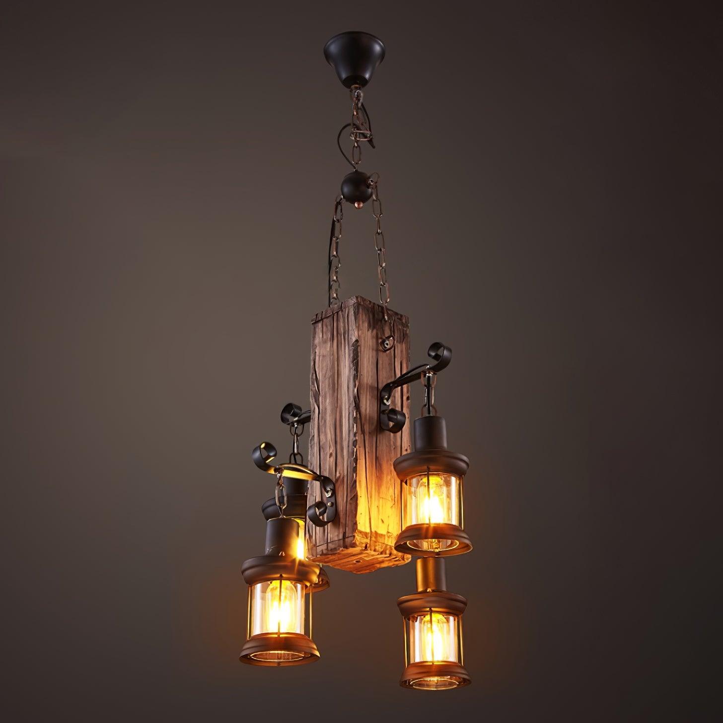 Aurzorir Vintage Wood Chandelier-Neutral Decor