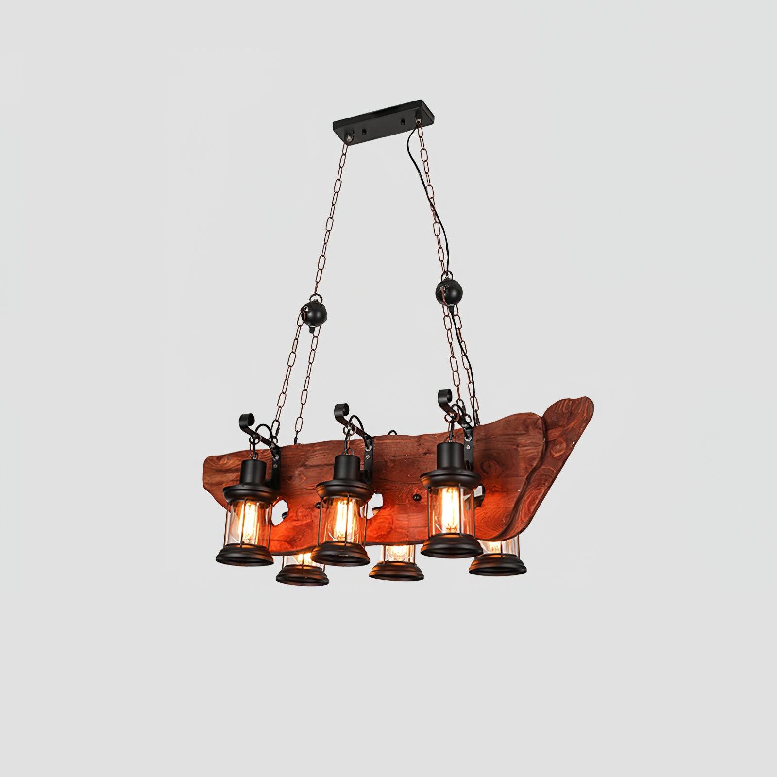 Aurzorir Vintage Wood Chandelier-Neutral Decor