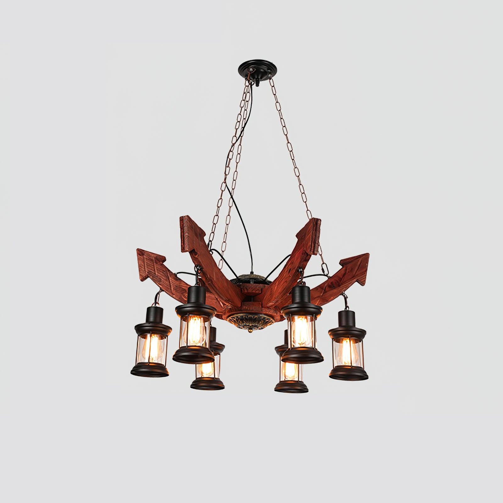 Aurzorir Vintage Wood Chandelier-Neutral Decor