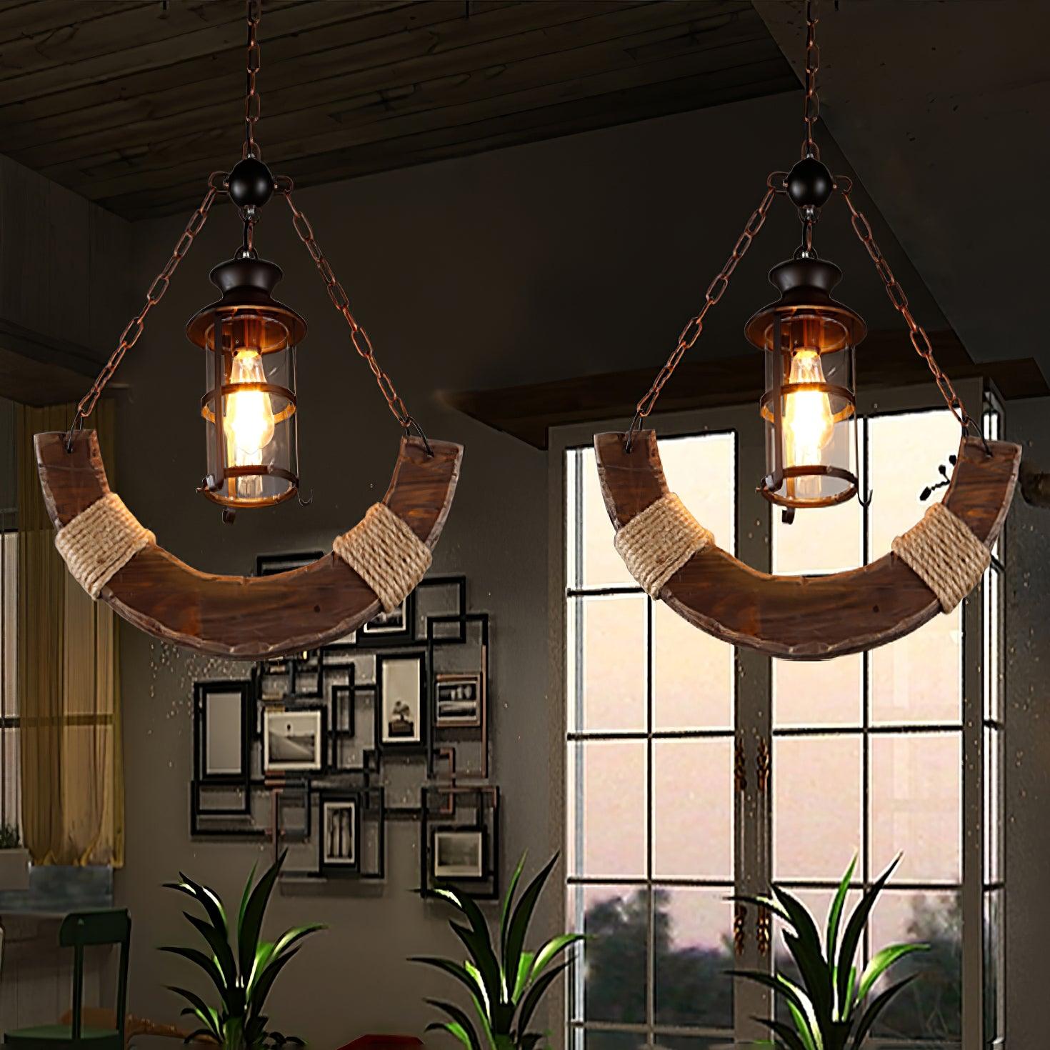 Aurzorir Vintage Wood Chandelier-Neutral Decor