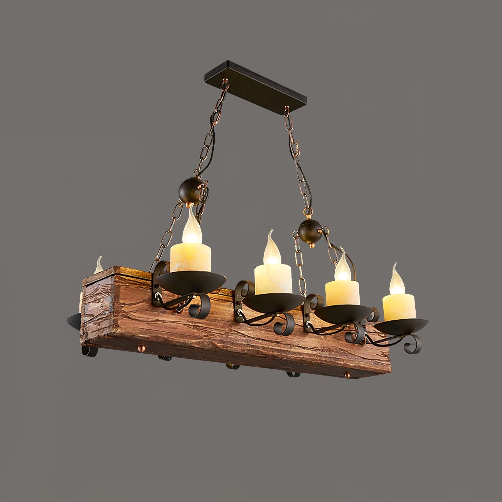 Aurzorir Vintage Wood Chandelier-Neutral Decor