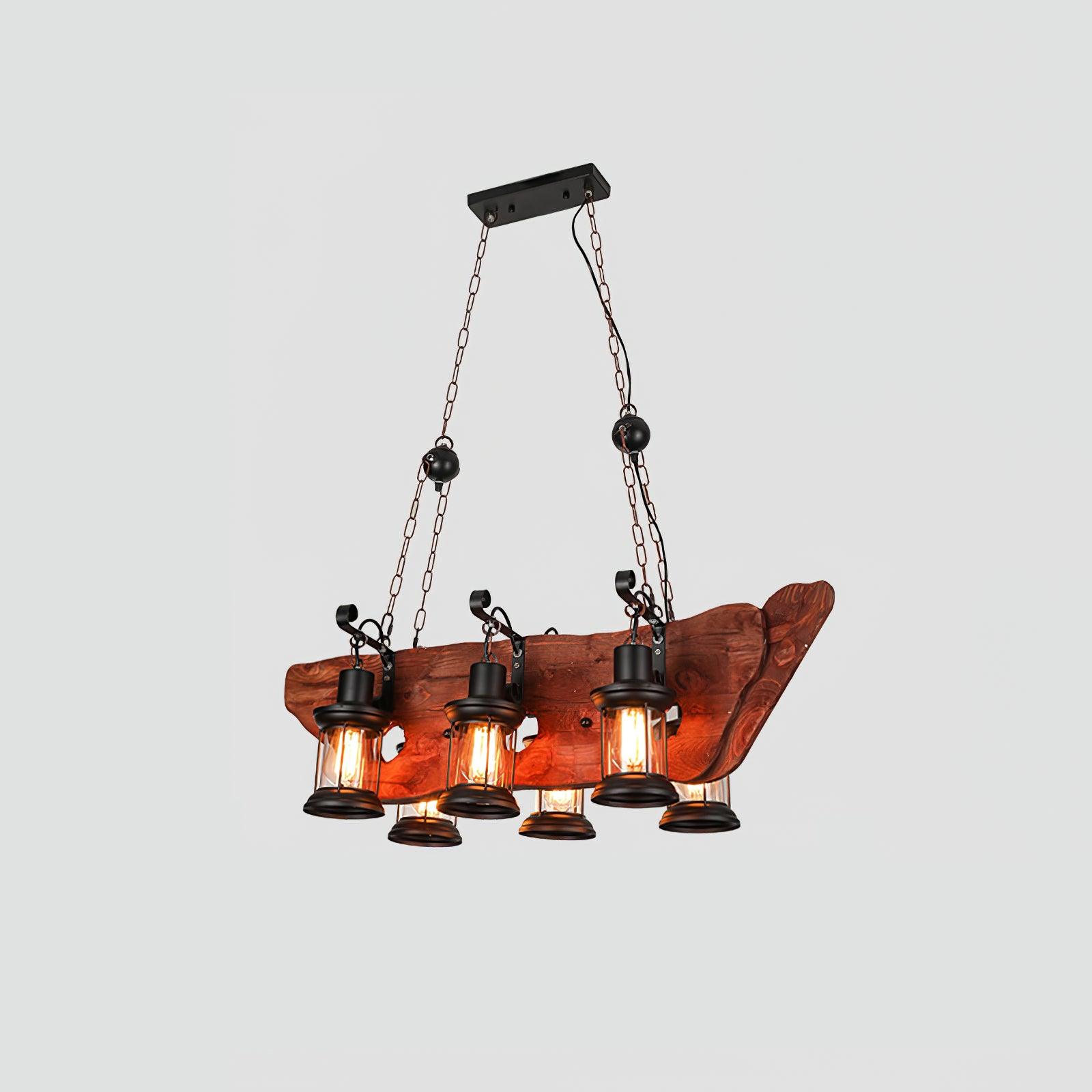 Aurzorir Vintage Wood Chandelier-Neutral Decor