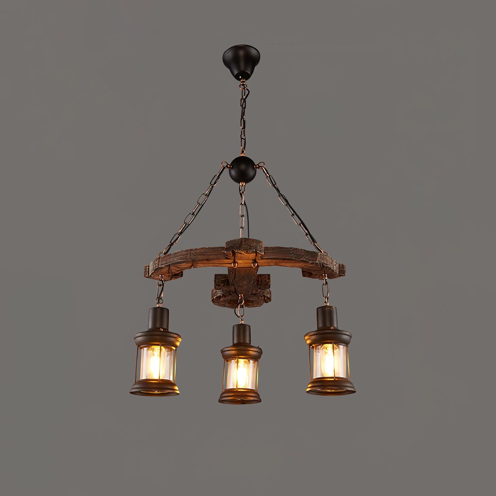 Aurzorir Vintage Wood Chandelier-Neutral Decor
