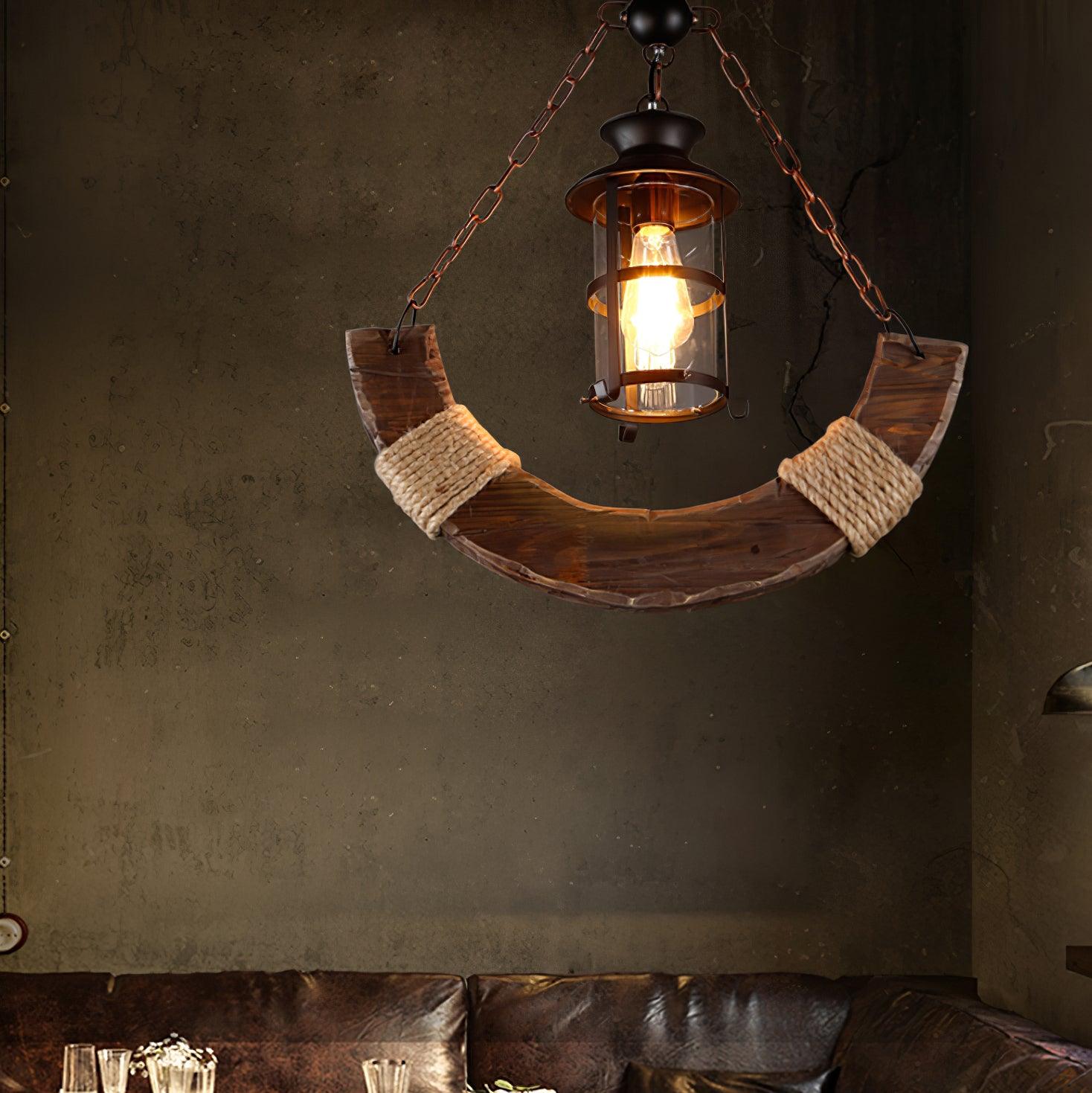 Aurzorir Vintage Wood Chandelier-Neutral Decor