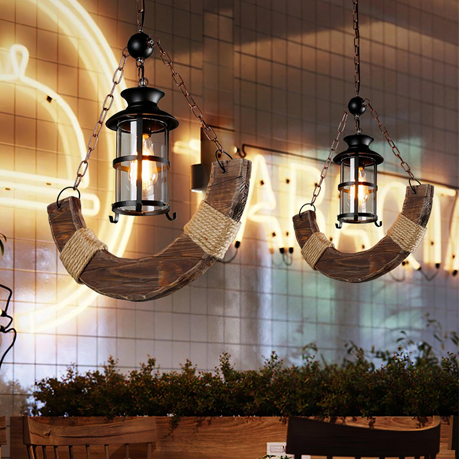Aurzorir Vintage Wood Chandelier-Neutral Decor