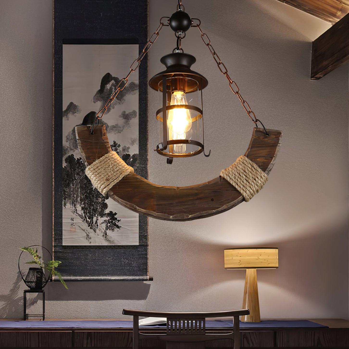 Aurzorir Vintage Wood Chandelier-Neutral Decor