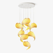 Loe Postmodern Luxury Shell Wood Wood Pendant Light-Neutral Decor