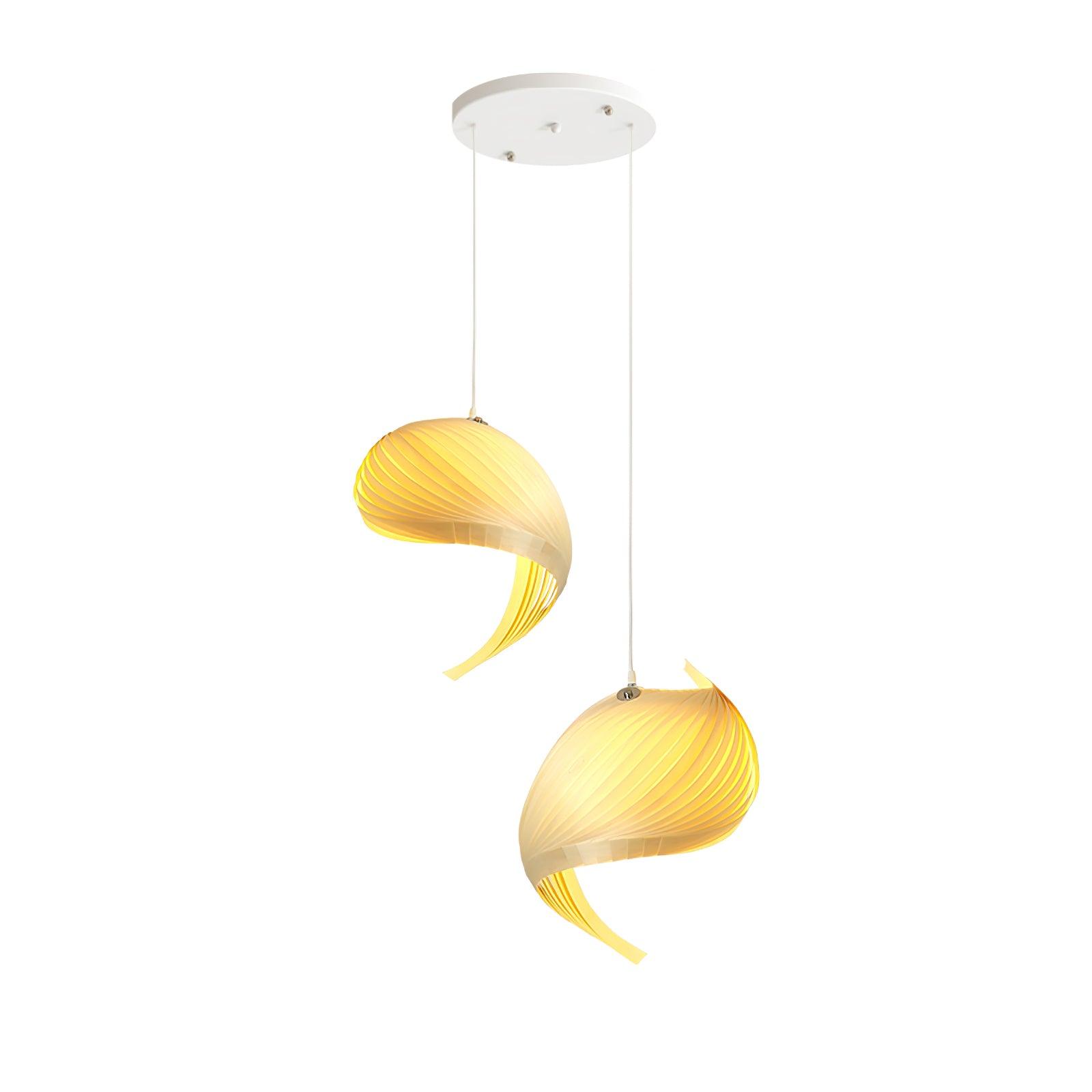 Loe Postmodern Luxury Shell Wood Wood Pendant Light-Neutral Decor