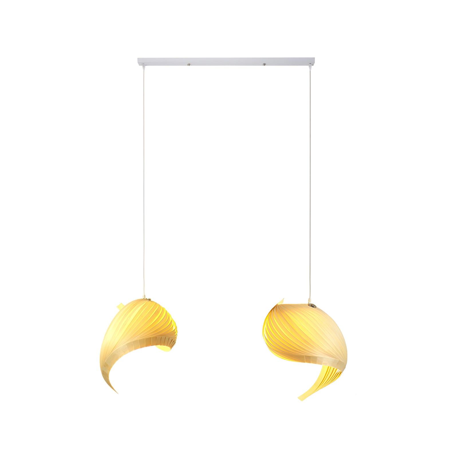 Loe Postmodern Luxury Shell Wood Wood Pendant Light-Neutral Decor