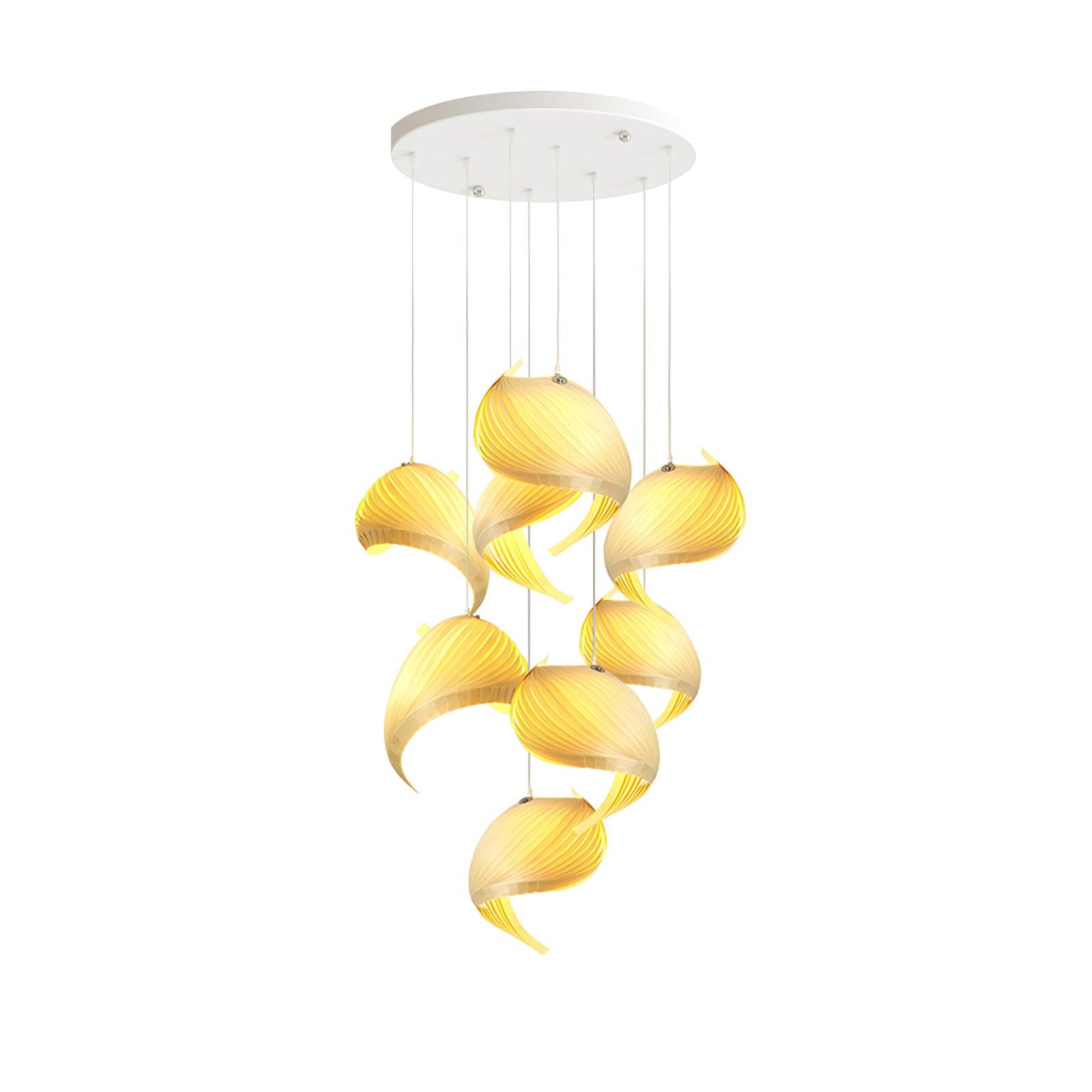 Loe Postmodern Luxury Shell Wood Wood Pendant Light-Neutral Decor