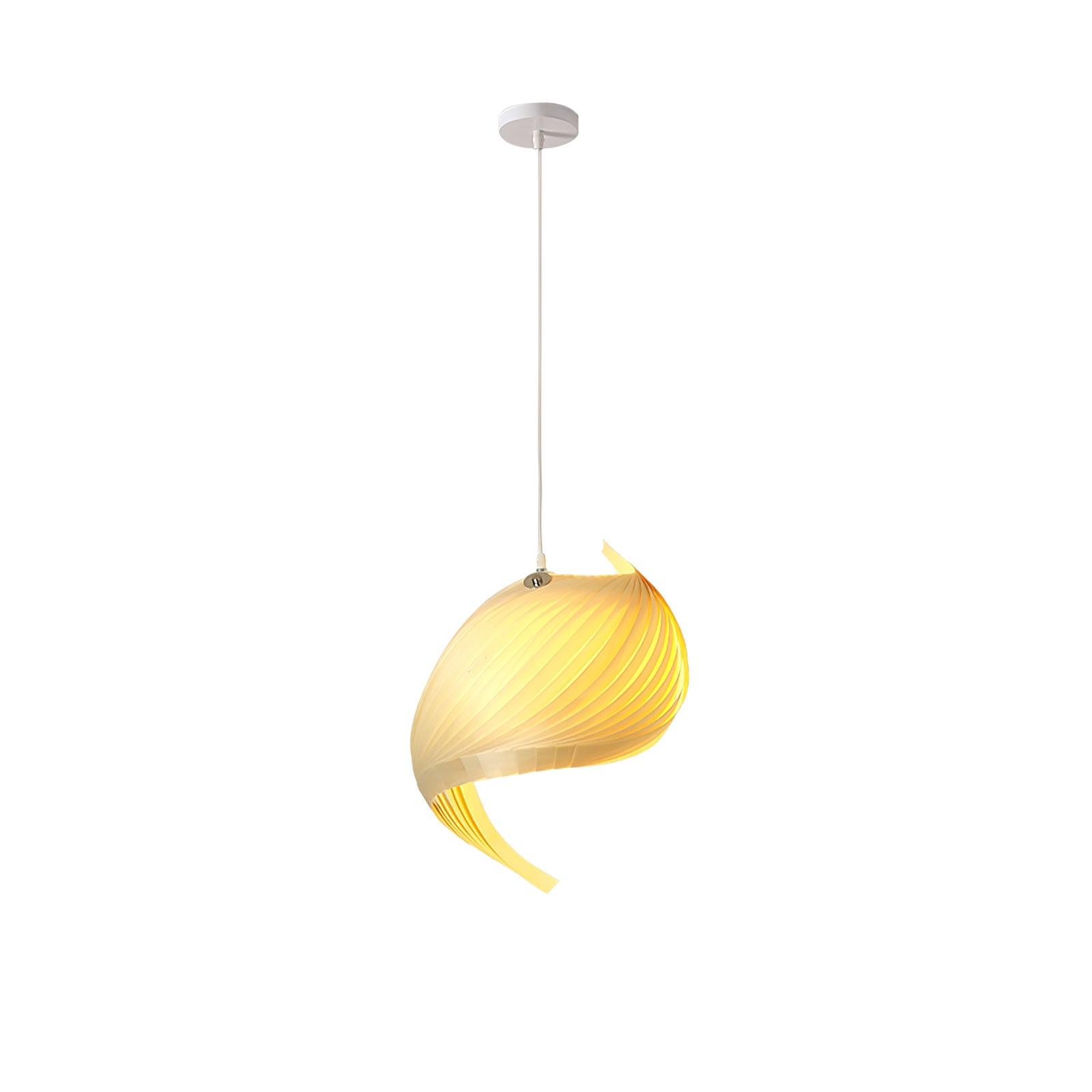Loe Postmodern Luxury Shell Wood Wood Pendant Light-Neutral Decor