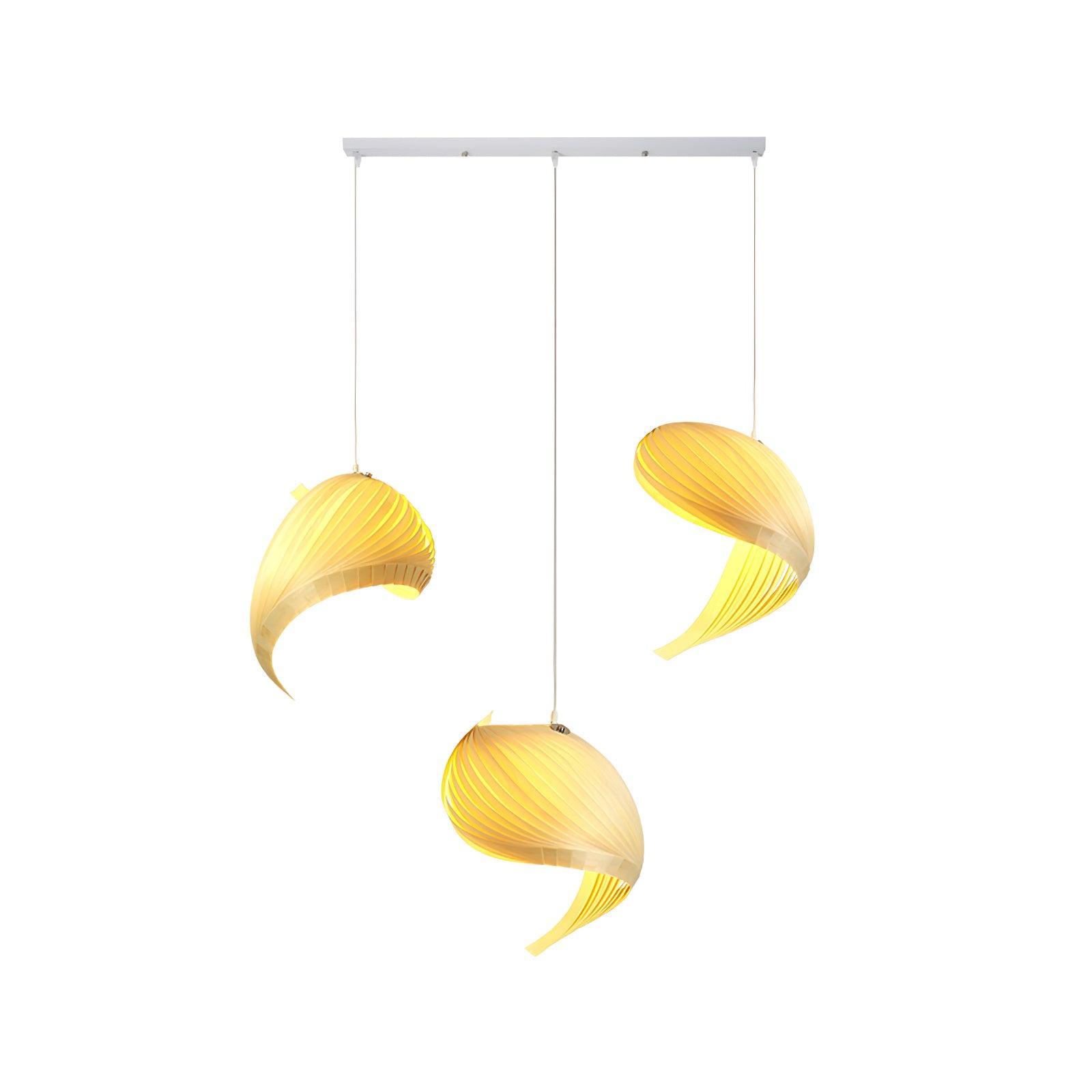 Loe Postmodern Luxury Shell Wood Wood Pendant Light-Neutral Decor