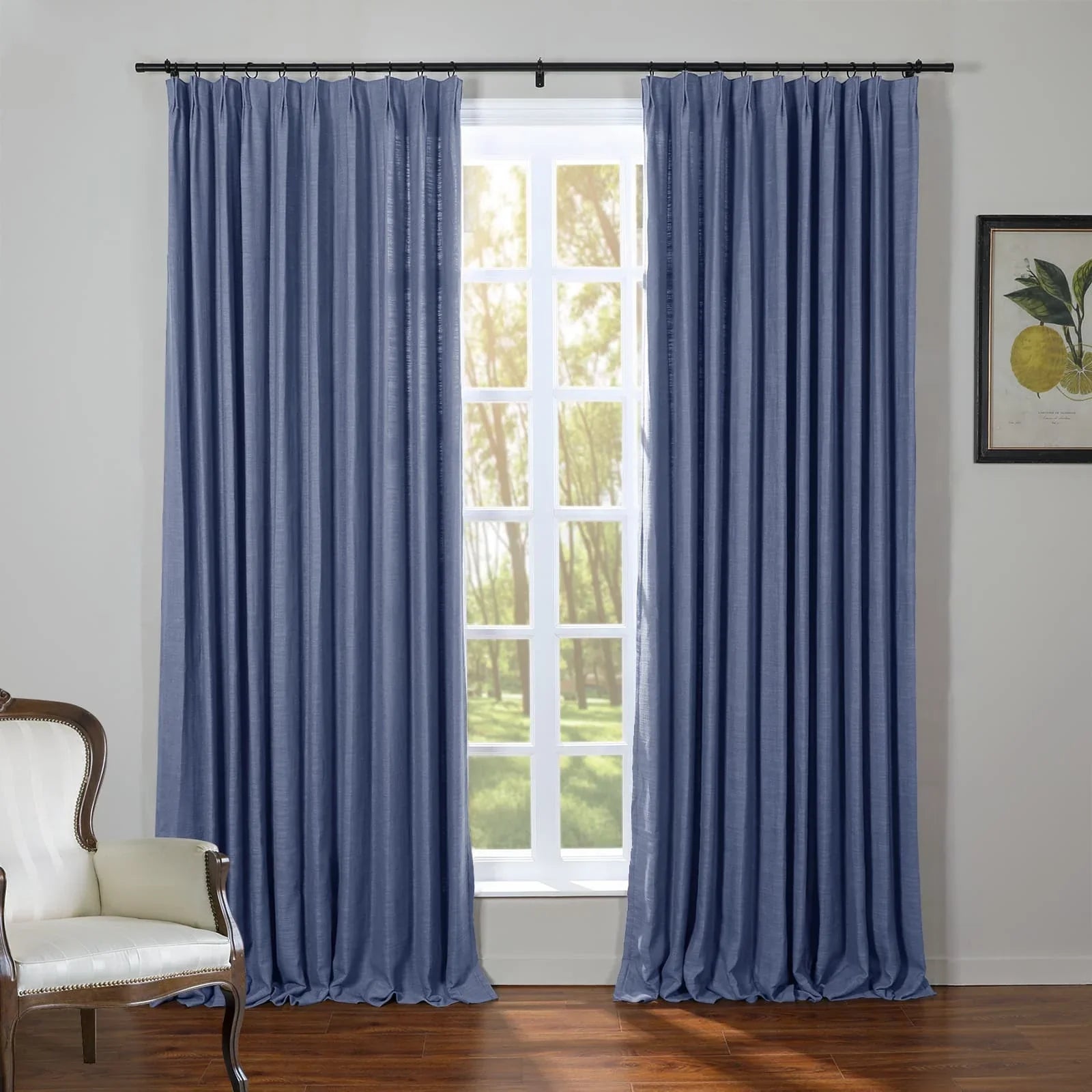 Kelly Flax Linen Curtains & Drapes Pleated-Neutral Decor