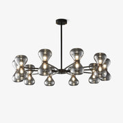 Lustra Chandelier Black Frame Smoked Glass Bold-Neutral Decor