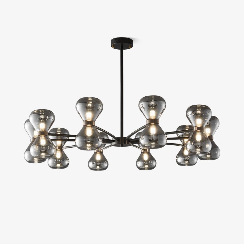 Lustra Chandelier Black Frame Smoked Glass Bold-Neutral Decor