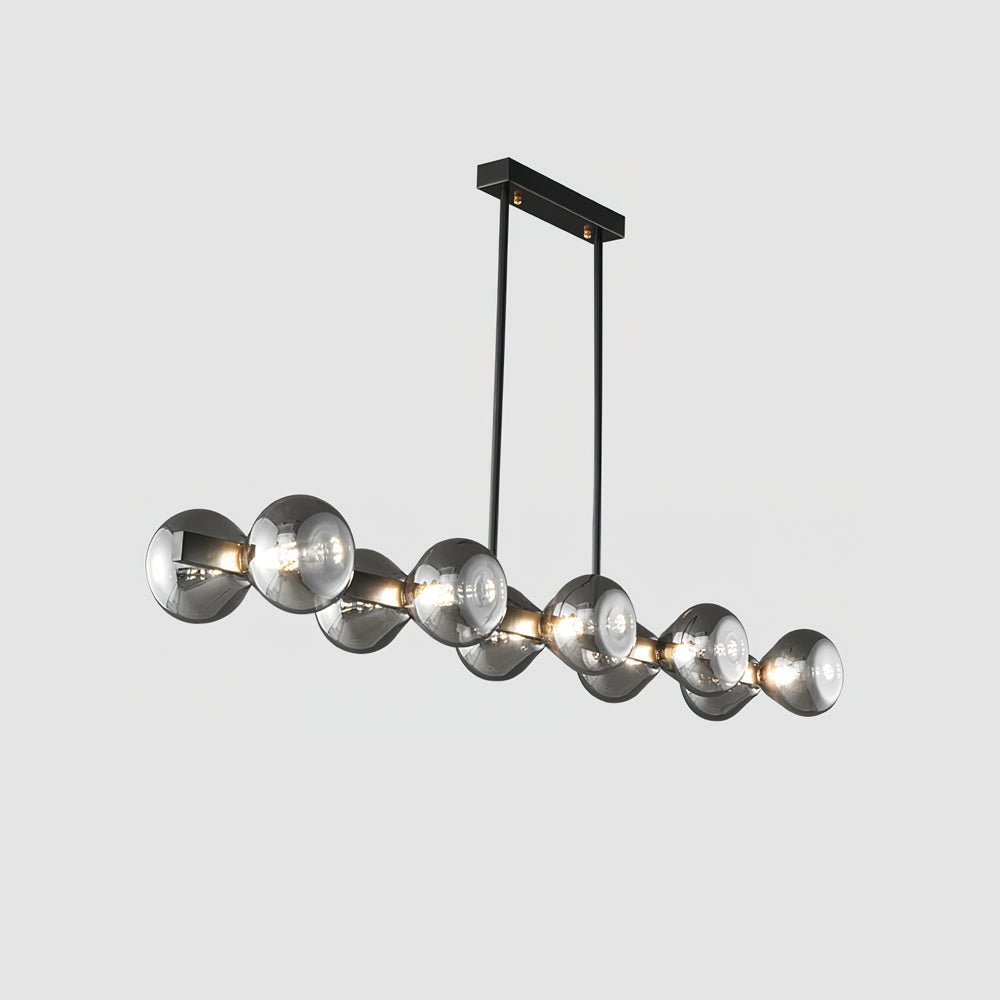 Lustra Chandelier Black Frame Smoked Glass Bold-Neutral Decor