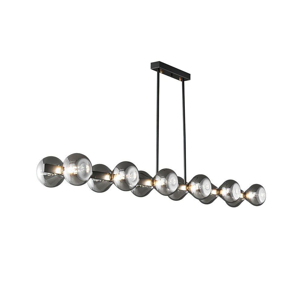 Lustra Chandelier Black Frame Smoked Glass Bold-Neutral Decor