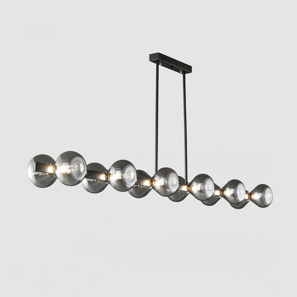 Lustra Chandelier Black Frame Smoked Glass Bold-Neutral Decor