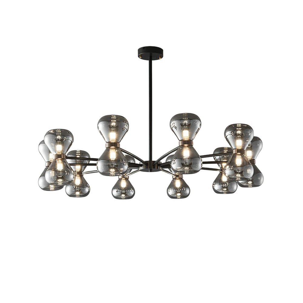 Lustra Chandelier Black Frame Smoked Glass Bold-Neutral Decor