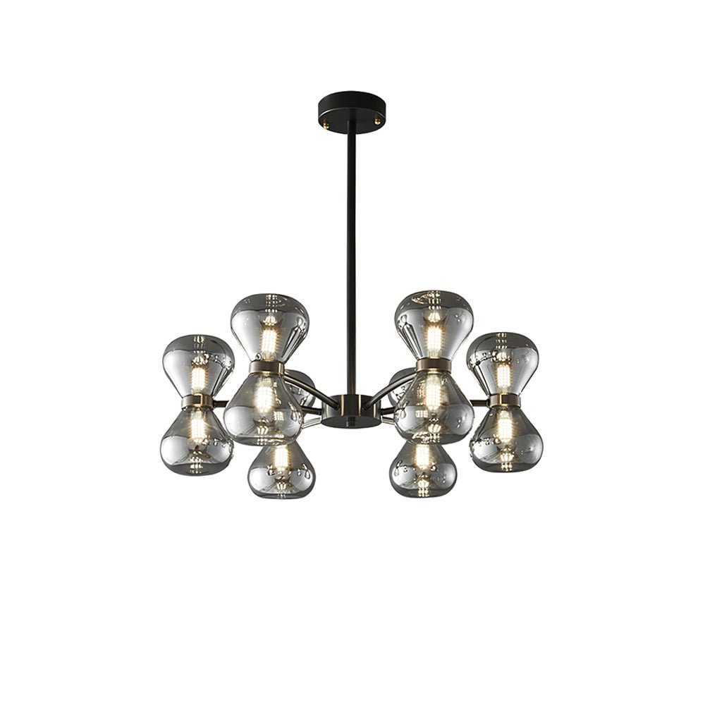Lustra Chandelier Black Frame Smoked Glass Bold-Neutral Decor