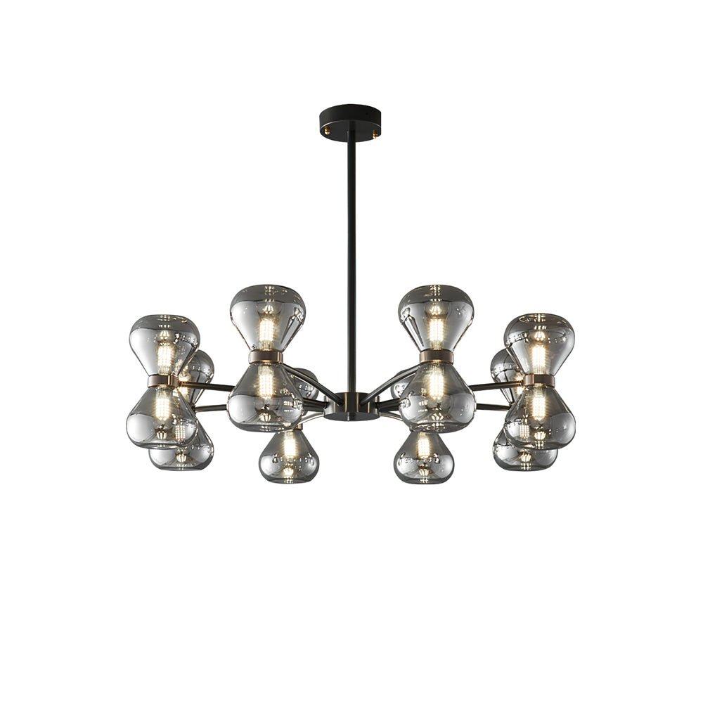 Lustra Chandelier Black Frame Smoked Glass Bold-Neutral Decor