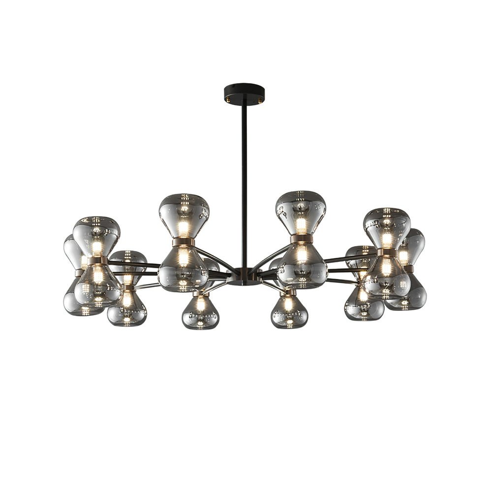Lustra Chandelier Black Frame Smoked Glass Bold-Neutral Decor