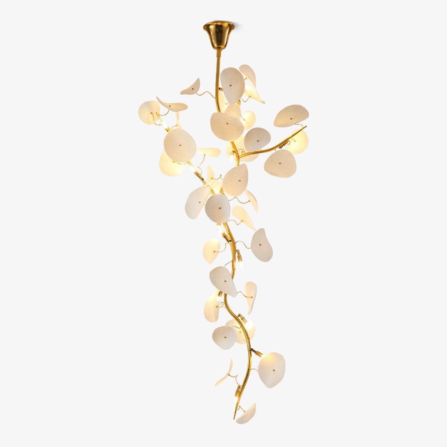 Orthair Branch Ceramic Brass Chandelier-Neutral Decor