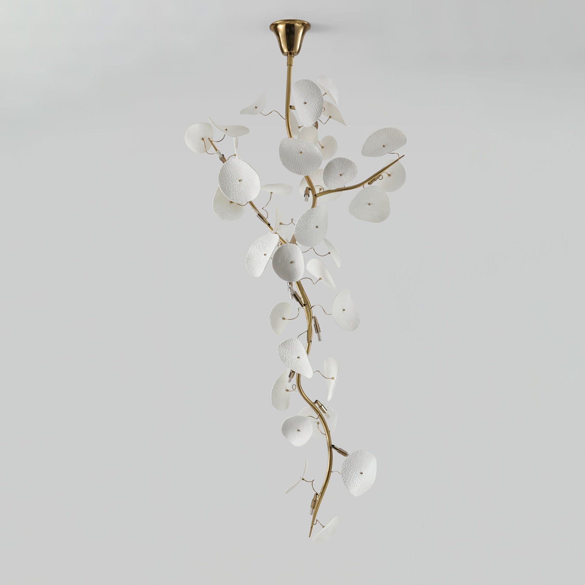 Orthair Branch Ceramic Brass Chandelier-Neutral Decor