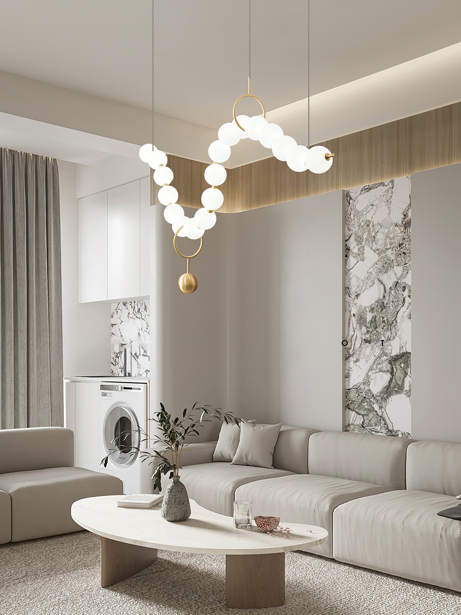 Lustra Pendant Lamp Necklace Glass-Neutral Decor