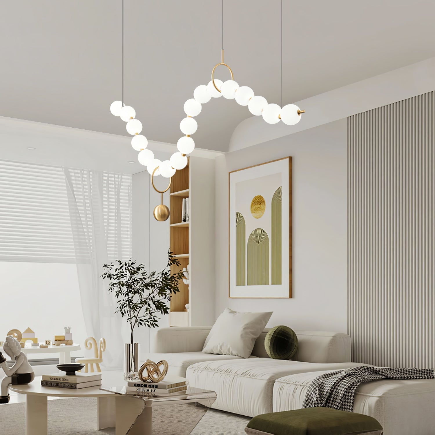 Lustra Pendant Lamp Necklace Glass-Neutral Decor