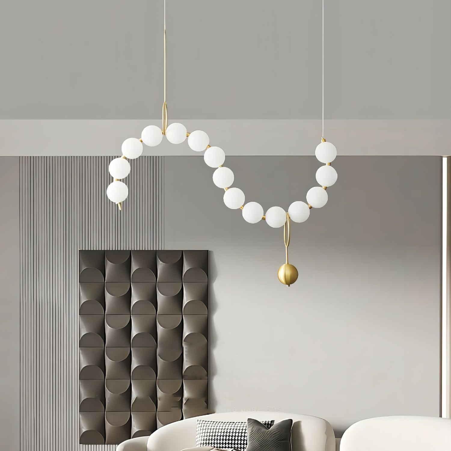 Lustra Pendant Lamp Necklace Glass-Neutral Decor