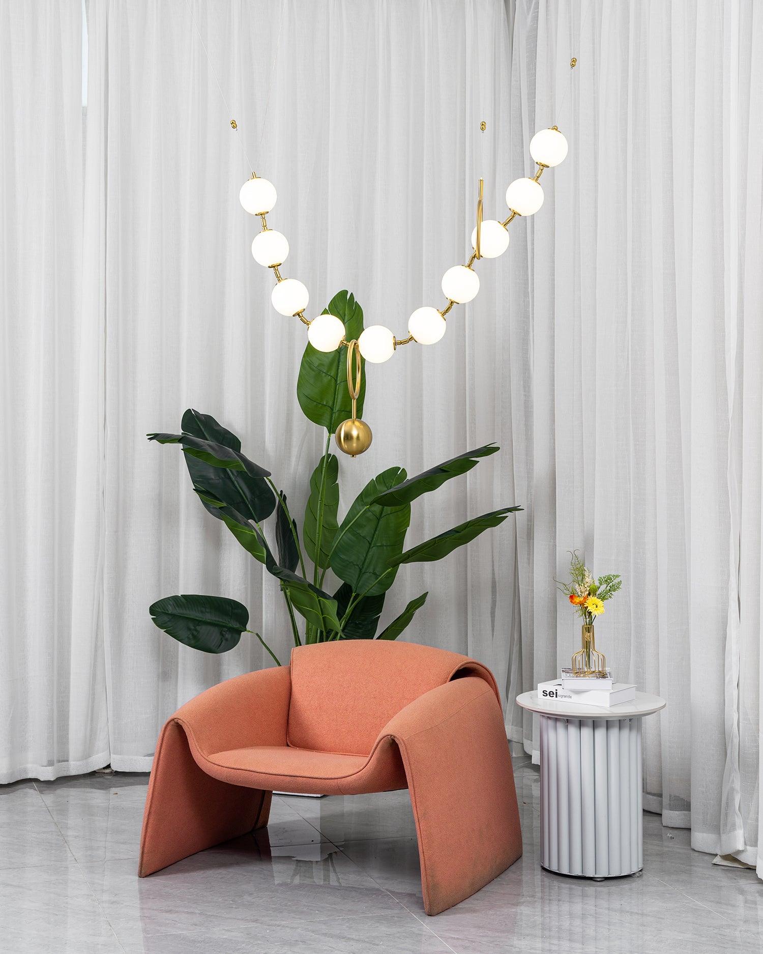 Lustra Pendant Lamp Necklace Glass-Neutral Decor