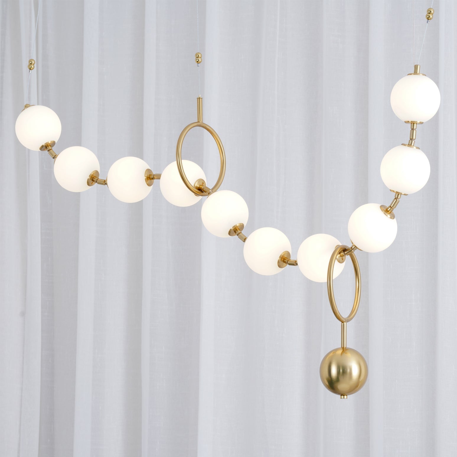 Lustra Pendant Lamp Necklace Glass-Neutral Decor