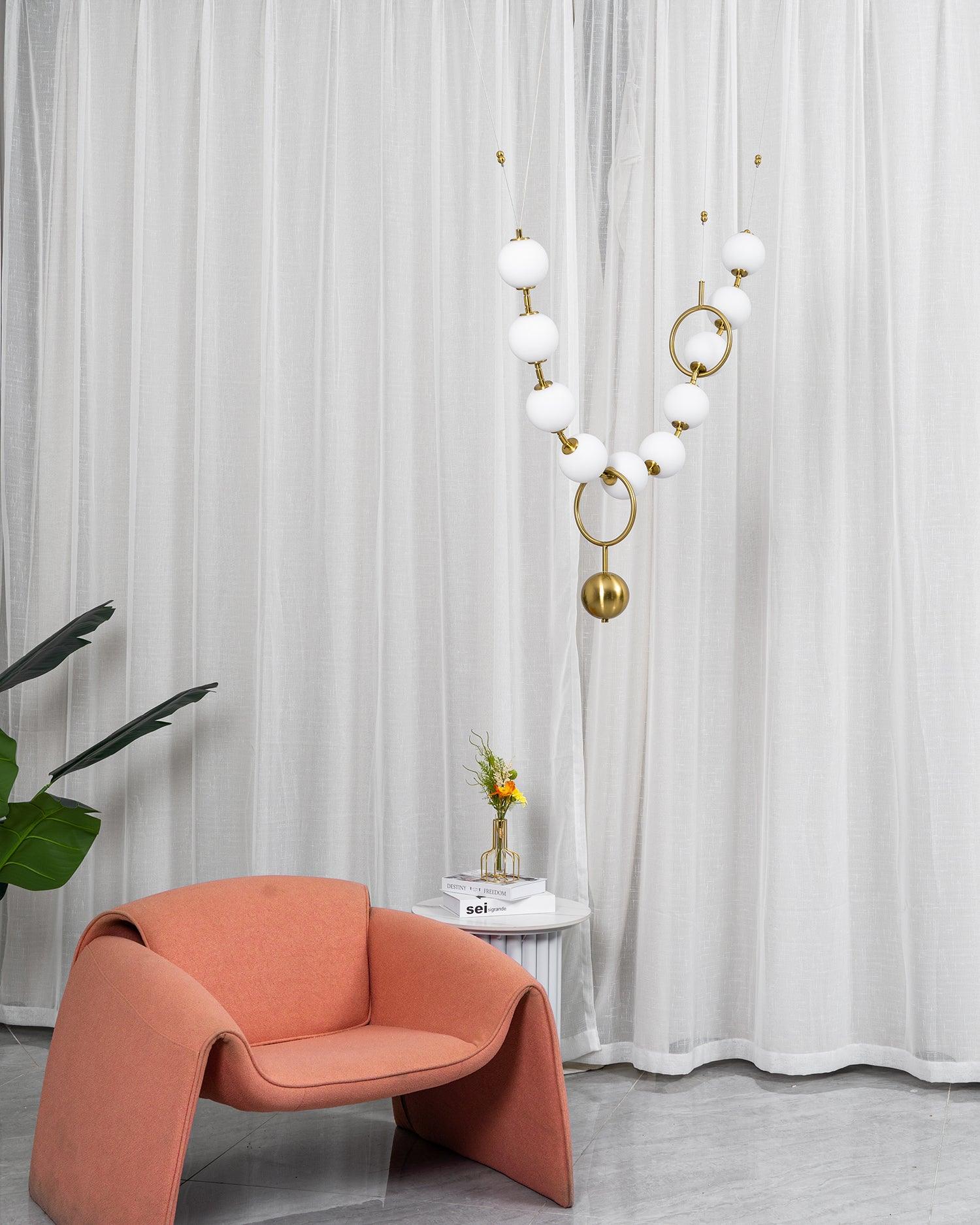 Lustra Pendant Lamp Necklace Glass-Neutral Decor