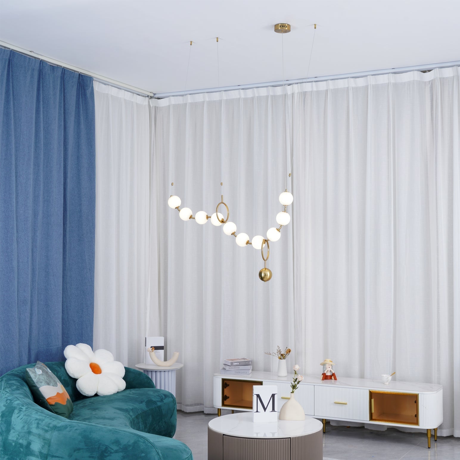 Lustra Pendant Lamp Necklace Glass-Neutral Decor