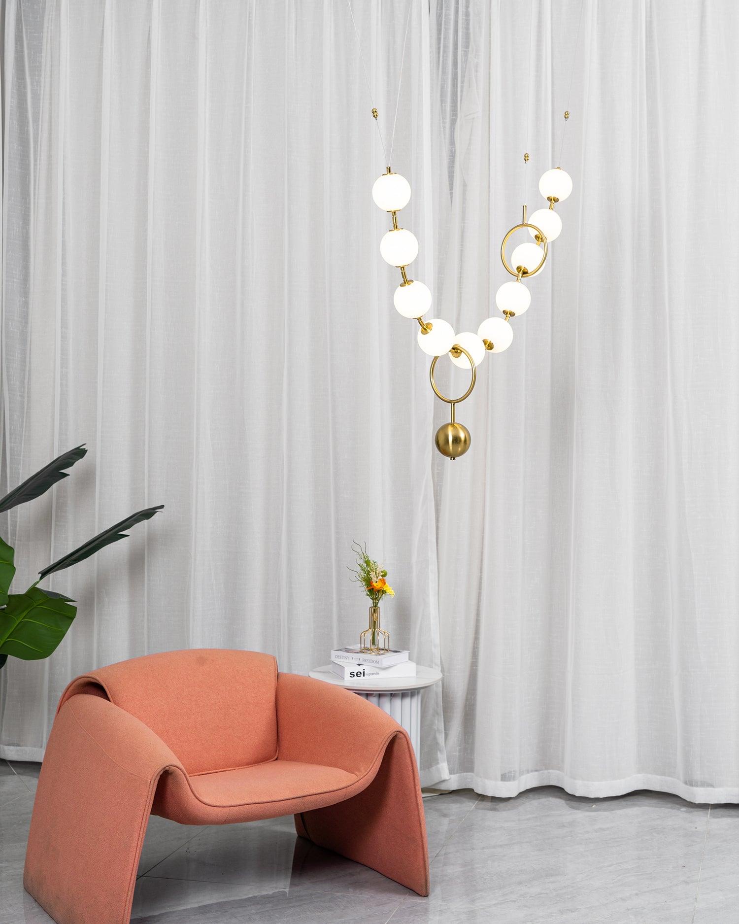 Lustra Pendant Lamp Necklace Glass-Neutral Decor