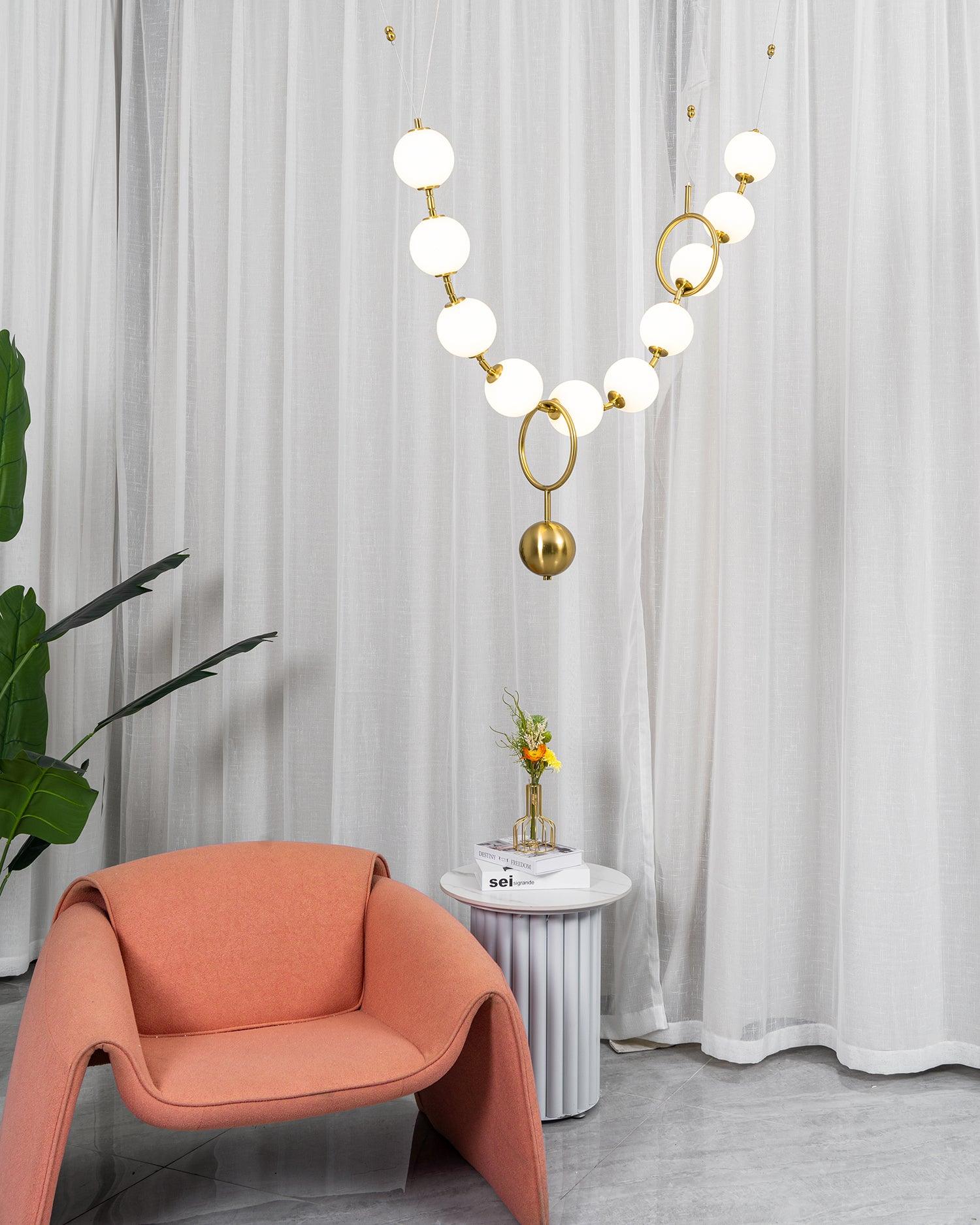 Lustra Pendant Lamp Necklace Glass-Neutral Decor