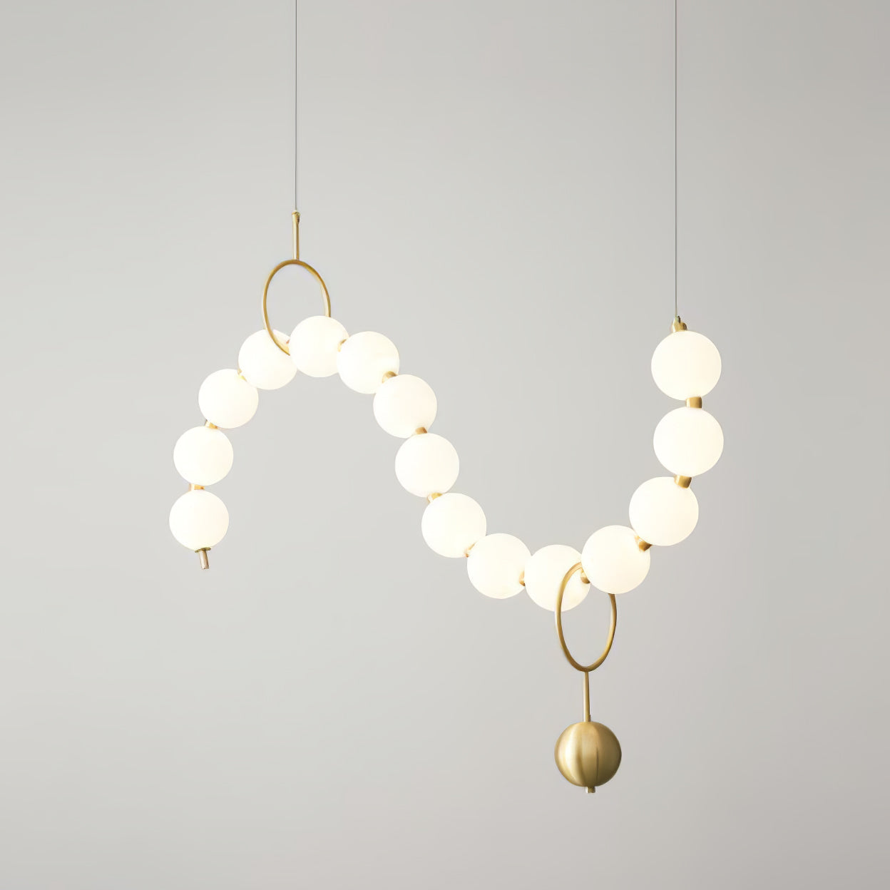 Lustra Pendant Lamp Necklace Glass-Neutral Decor
