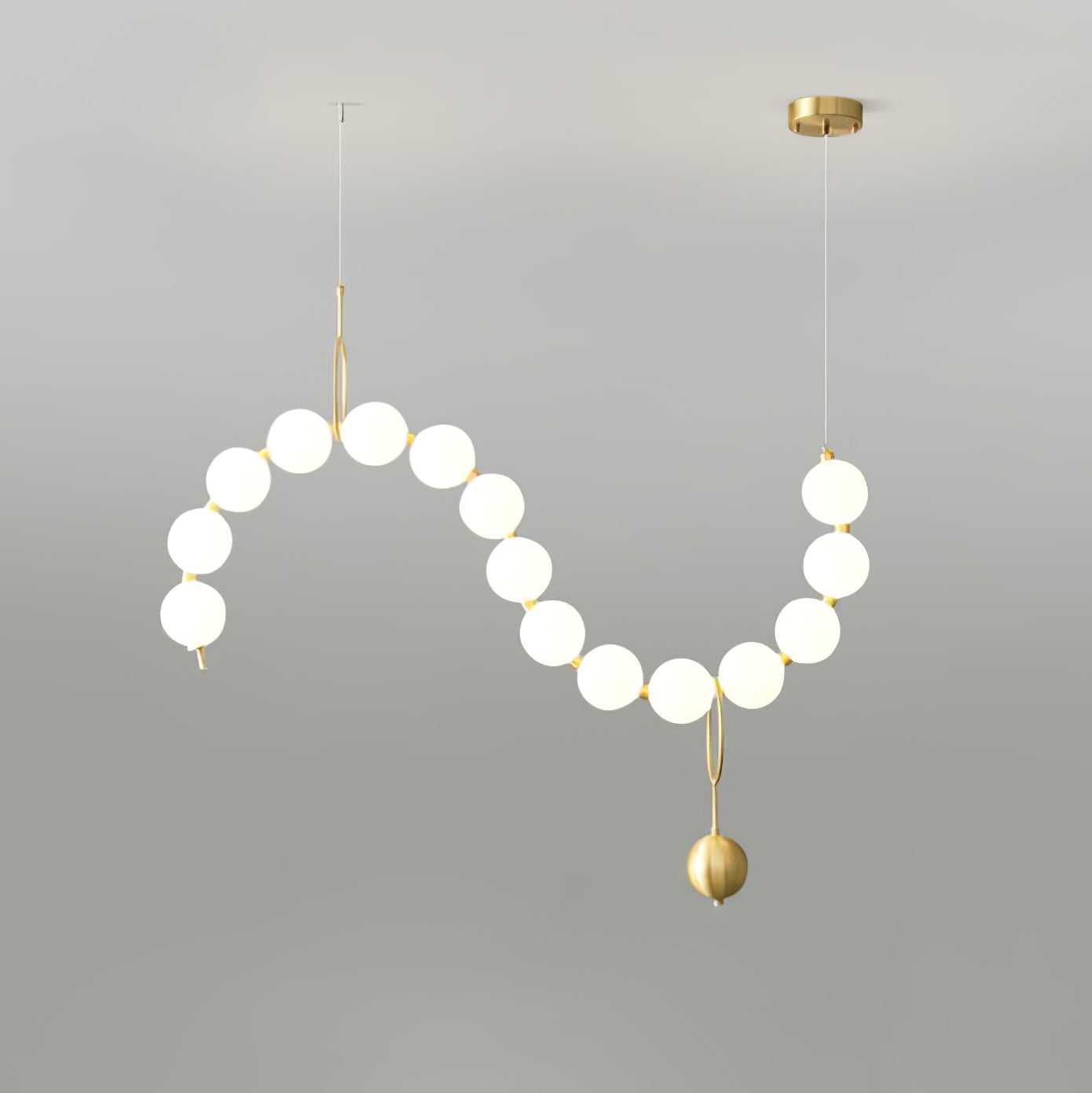 Lustra Pendant Lamp Necklace Glass-Neutral Decor