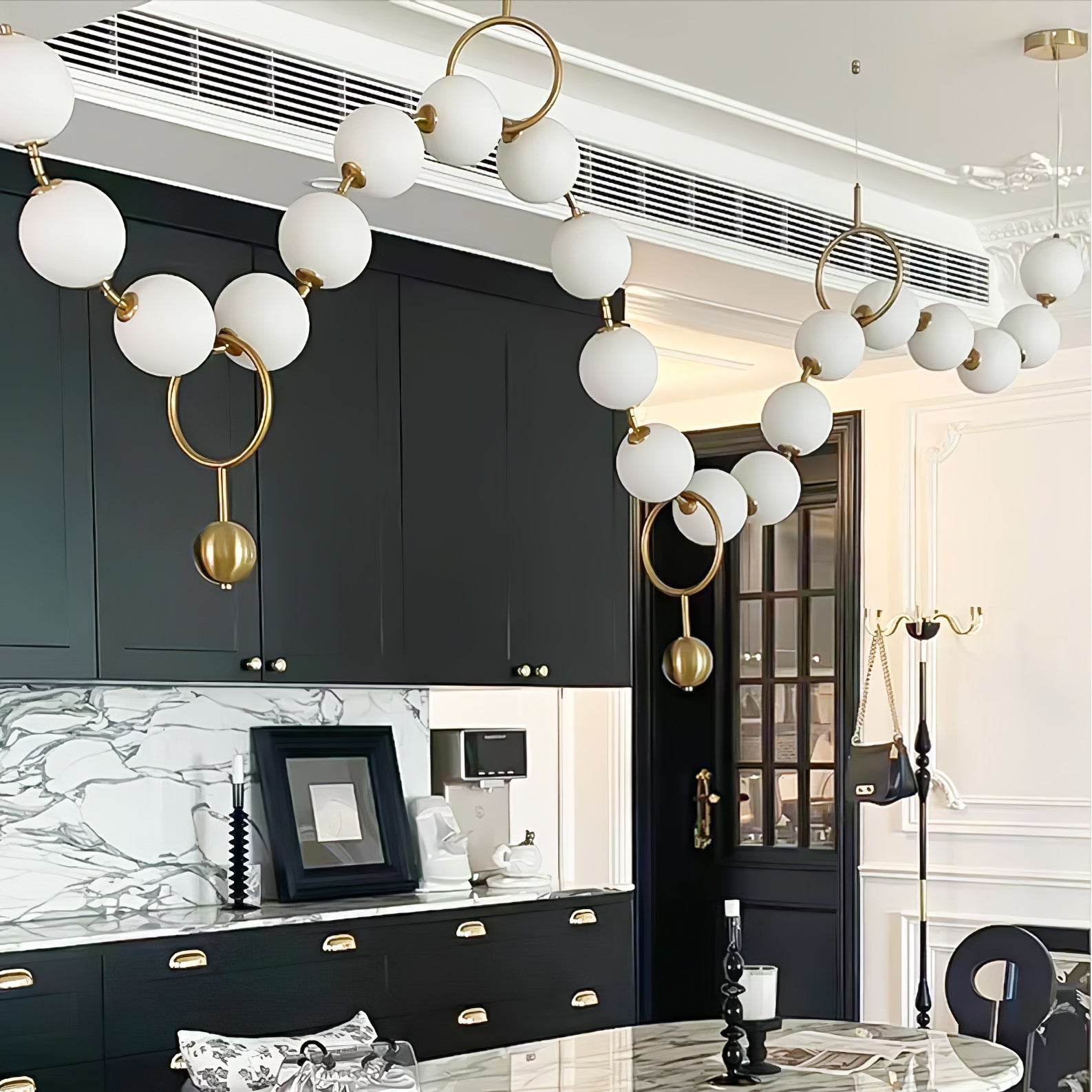 Lustra Pendant Lamp Necklace Glass-Neutral Decor