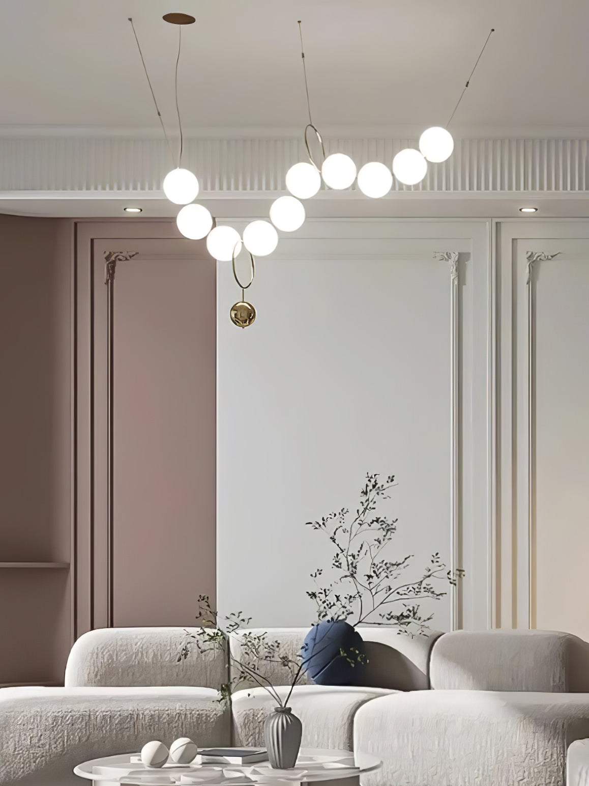 Lustra Pendant Lamp Necklace Glass-Neutral Decor