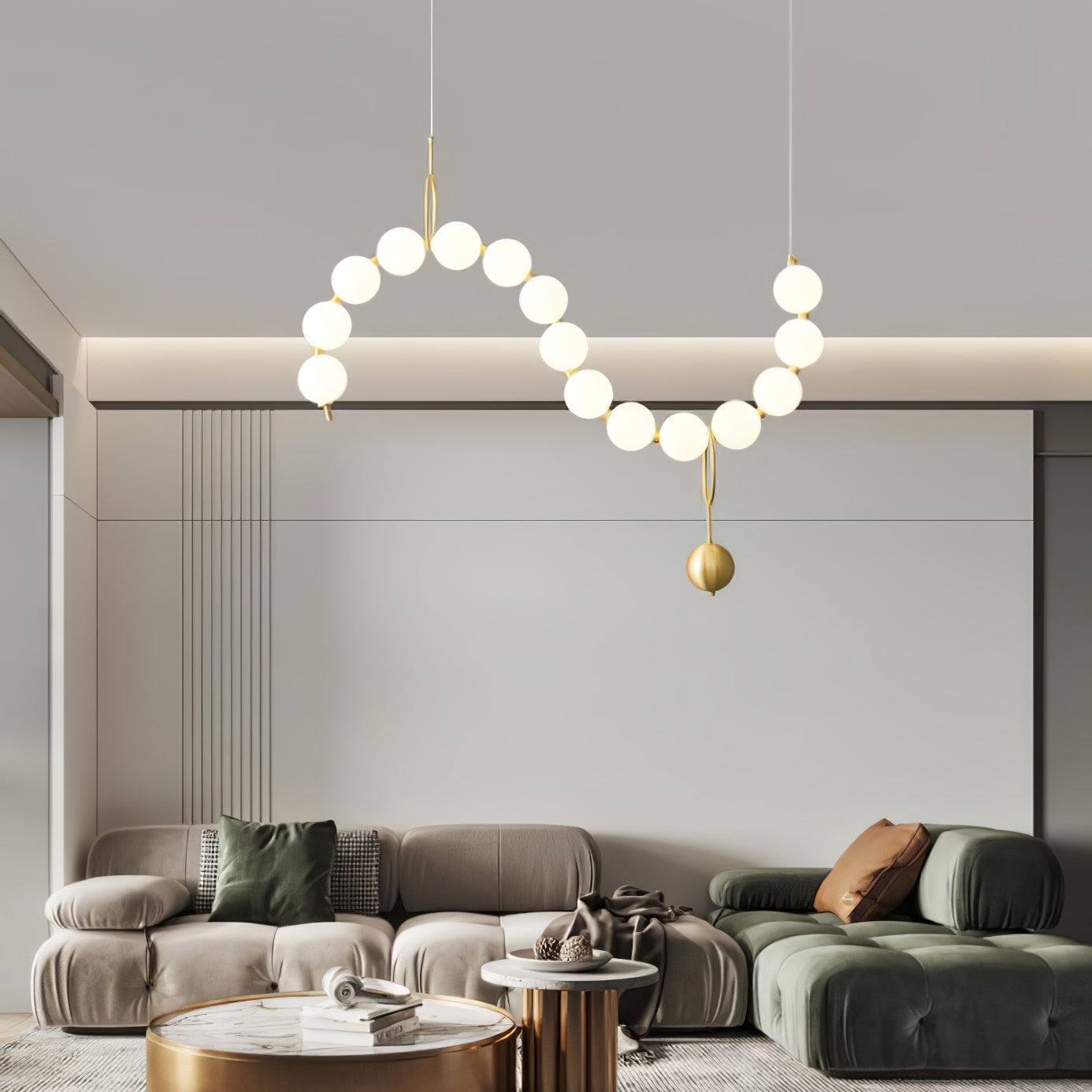 Lustra Pendant Lamp Necklace Glass-Neutral Decor