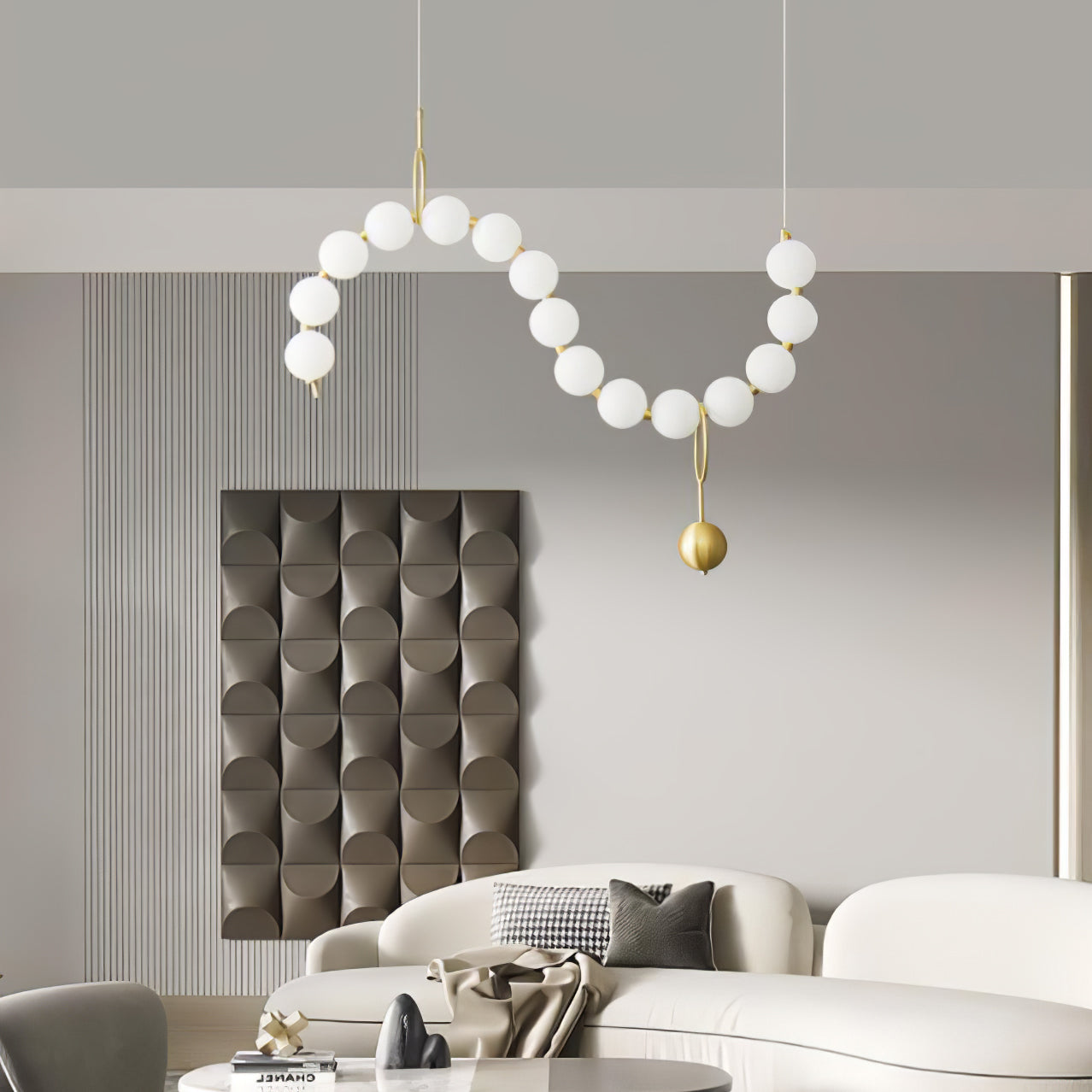 Lustra Pendant Lamp Necklace Glass-Neutral Decor